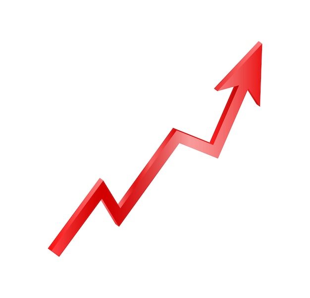 Red curved arrow Direction pointer and business cursor for navigating