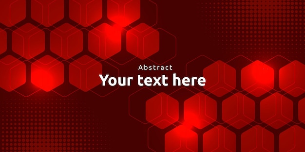 Red hexagon shape with gradient background