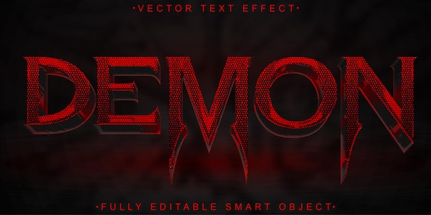 red horror demon vector fully editable smart object text effect