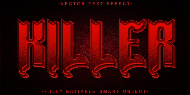 red horror killer vector fully editable smart object text effect