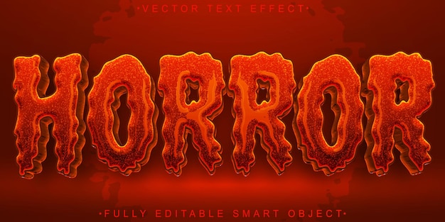 red horror vector fully editable smart object text effect