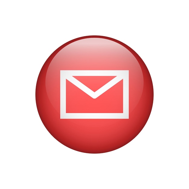 red mail icon sign button for graphic design website or app vector illustration