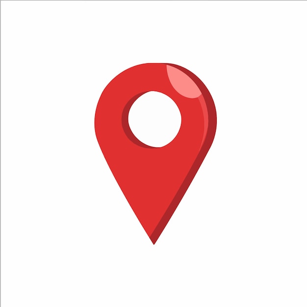 red pin with a white dot on it