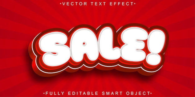 red sale vector fully editable smart object text effect