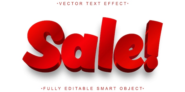 red sale vector fully editable smart object text effect