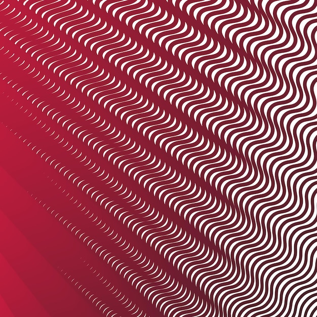 Red stripes wave seamless pattern abstract vector image