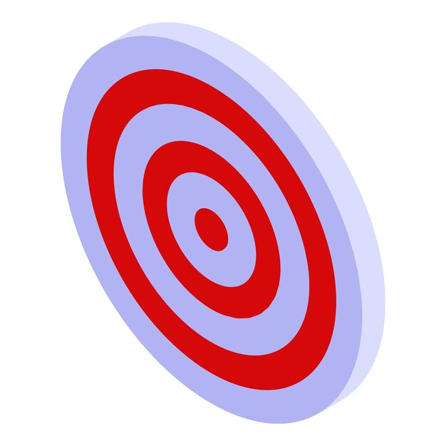 red white target icon isometric of red white target vector icon for web design isolated on white background