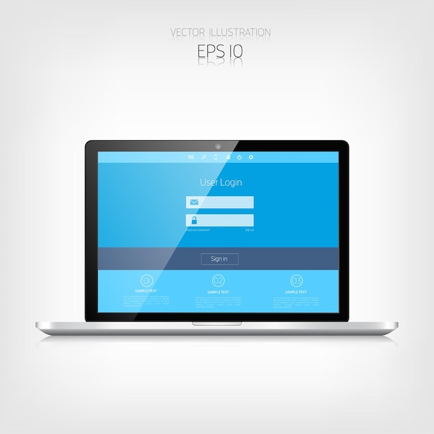 responsive web design adaptive user interface digital devises laptop web site template concept