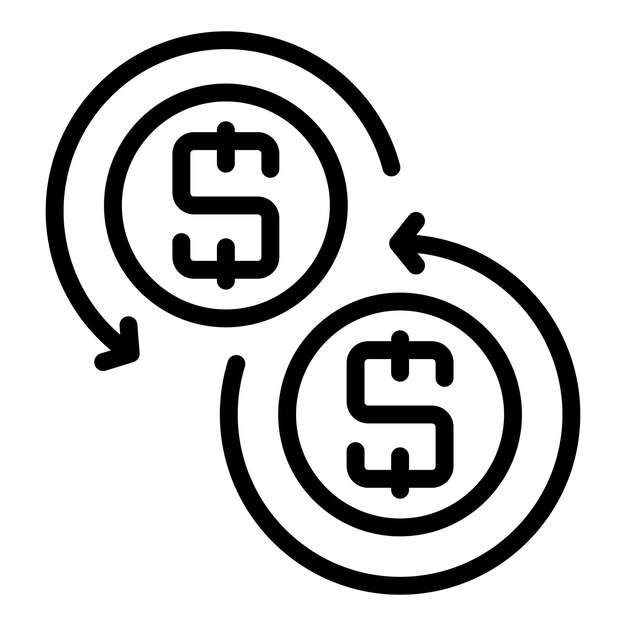 result money convert icon outline result money convert vector icon for web design isolated on white background