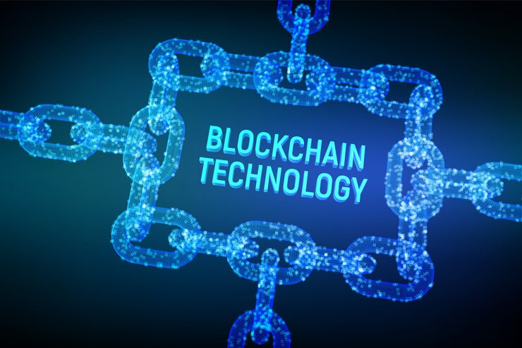 Vektor řetězový rám, koncept blockchain,