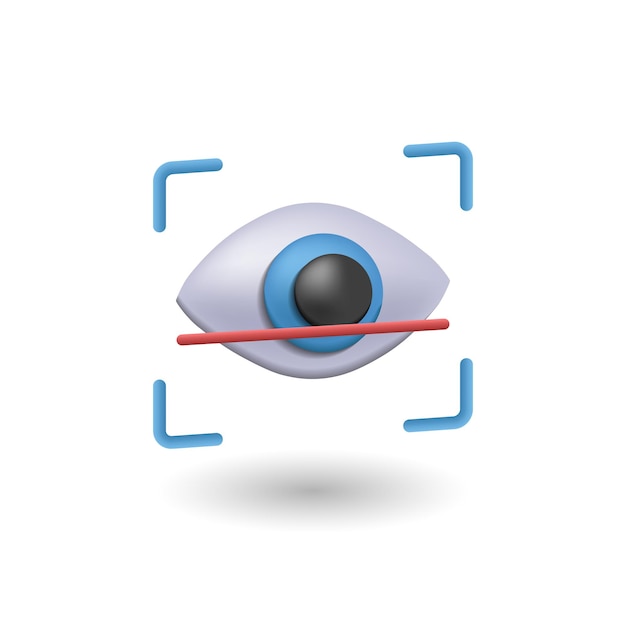 Retina scan icon d illustration from security collection