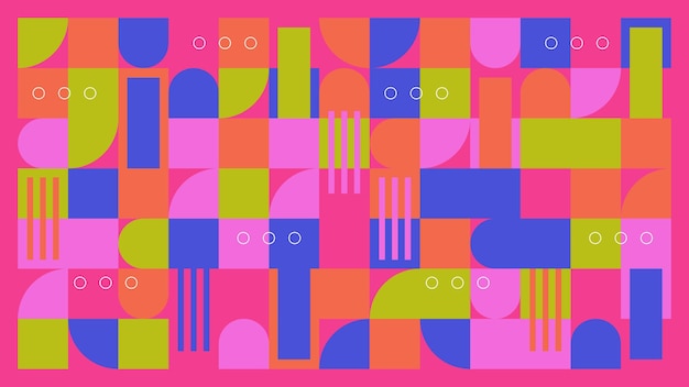 Retro Colorful Abstract Geometric Shapes Pattern Vector Design Background Wallpaper