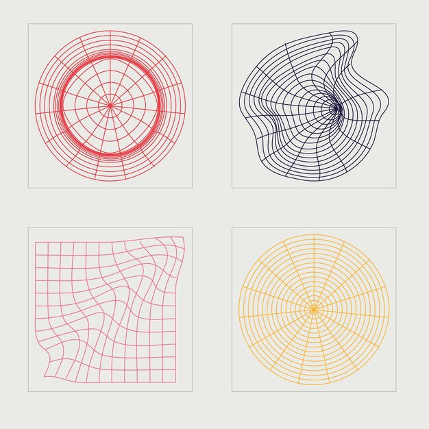 retro futuristic elements for design extraordinary graphic assets modern abstract forms
