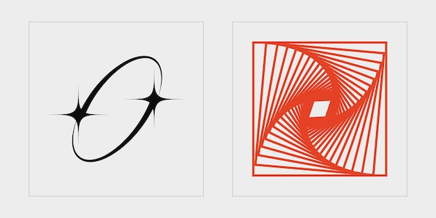 Retro futuristic elements for design Trendy geometric postmodern figures Objects in y2k style