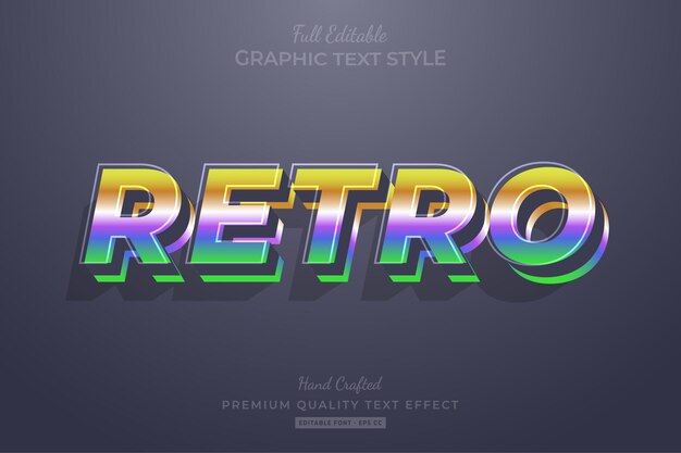 retro gradient vintage editable text effect font style