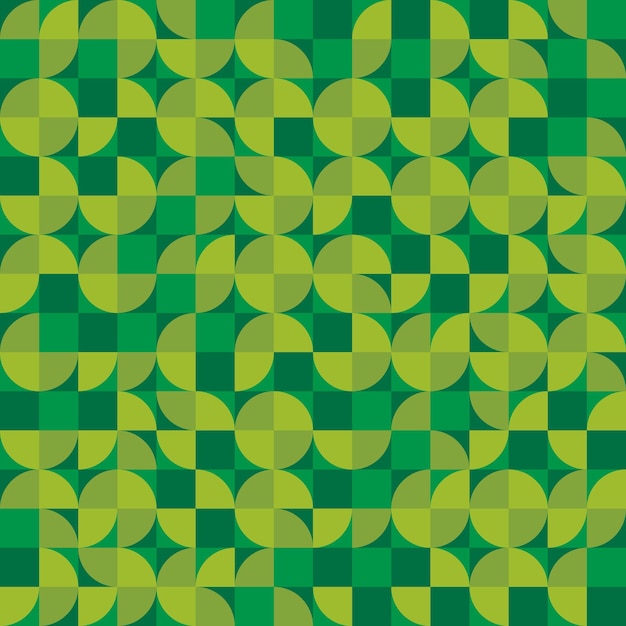 Retro greenery design seamless pattern Geometric shape vintage Bauhaus ornament Vector