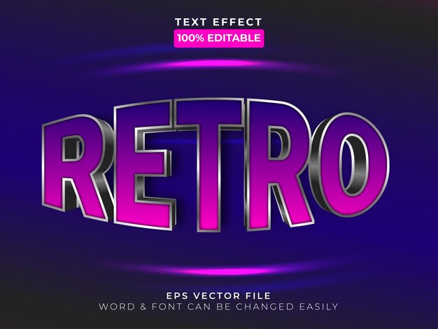 retro text effect style editable text effect