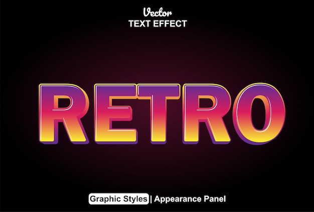 retro text effect with pink graphic style and editable