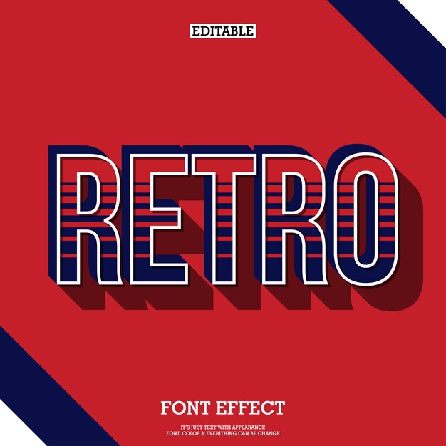 Retro Vintage Strips font & 3d Text Effect with Shadow