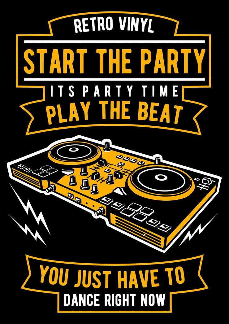 Vektor retro vinyl party