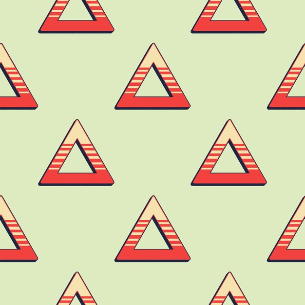 Retro vzor trojúhelníků, abstraktní geometrické pozadí ve stylu 80. a 90. let. Geometrická jednoduchá ilustrace