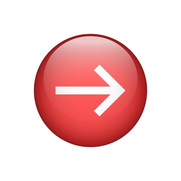 Right arrow red icon sign Vector illustration