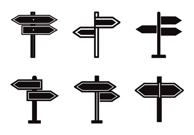 Road signs and signpost set vector illustration