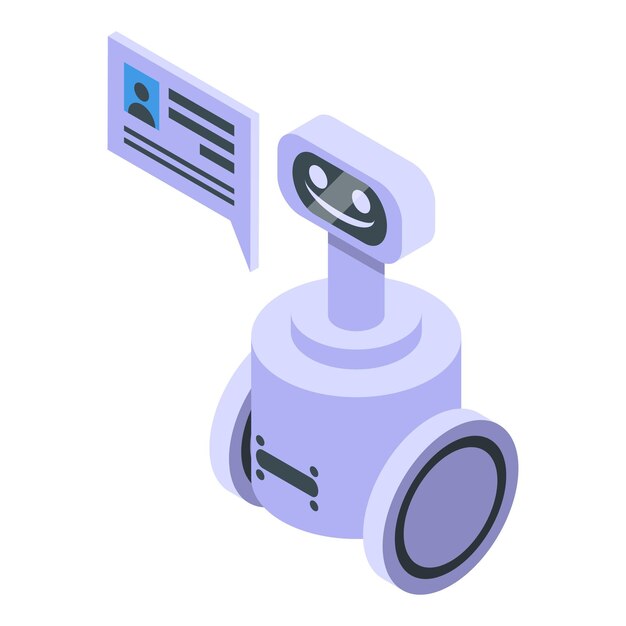 Robot electronic patient card icon Isometric of Robot electronic patient card vector icon for web design isolated on white background
