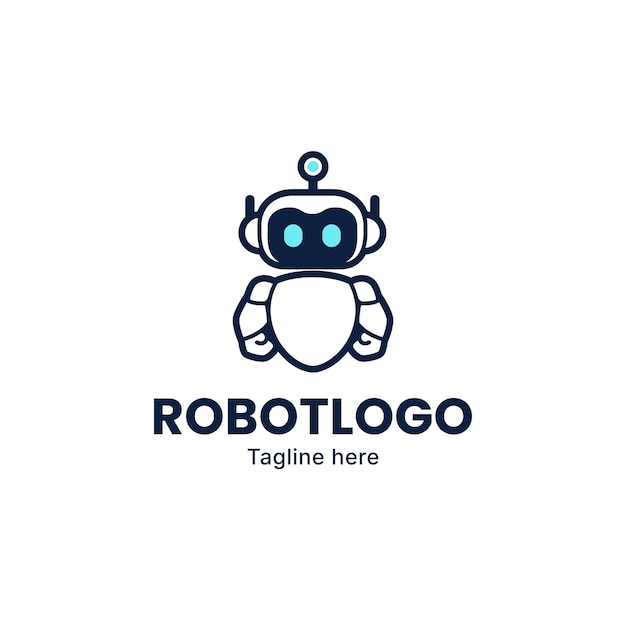 Robot logo robot line art logo