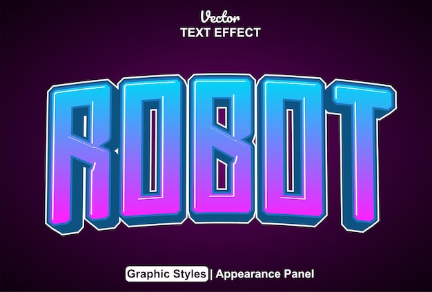 robot text effect with graphic style and editable