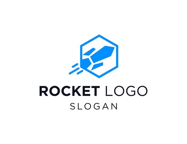rocket logo design created using the corel draw 2018 application with a white background