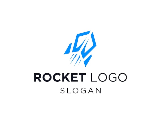 rocket logo design created using the corel draw 2018 application with a white background