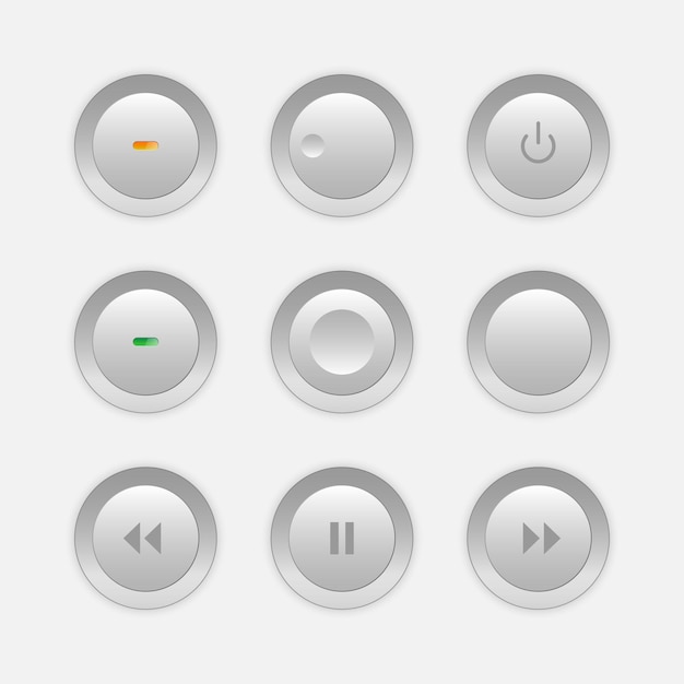 round buttons isolated on white background