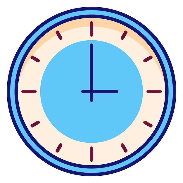 Round clockface Wall clock color line icon