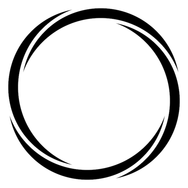round curve frame sectors moon ornament circle border doodle