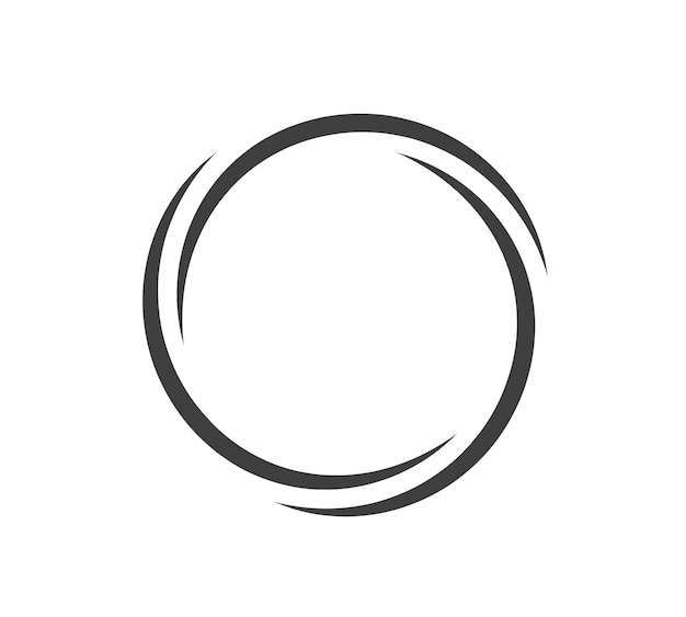 round frame black and white vector ornament graphic border doodle ring curve link connection