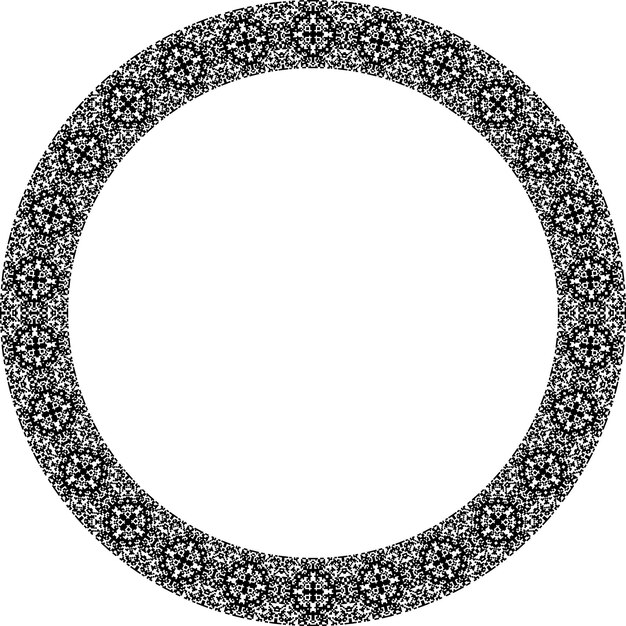 round frame with abstract shapes pattern vector illustration isolated on white background