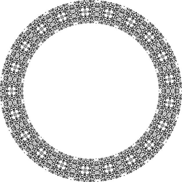 round frame with abstract shapes pattern vector illustration isolated on white background