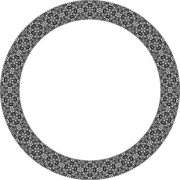 round frame with abstract shapes pattern vector illustration isolated on white background