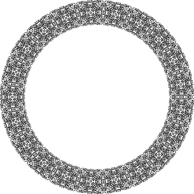round frame with abstract shapes pattern vector illustration isolated on white background