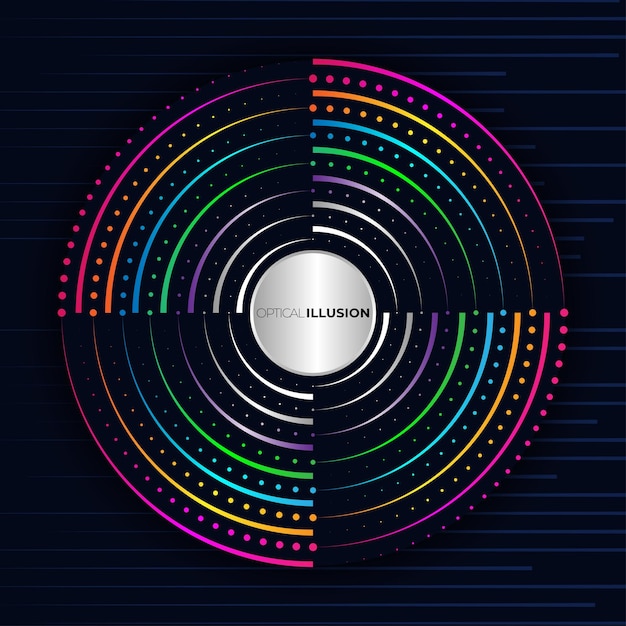 Rounded optical design with dots and line shapes