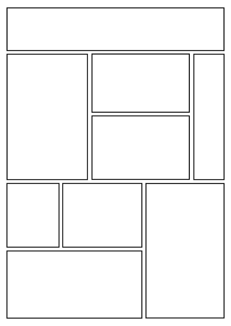 Vektor rozvržení storyboardu manga a4 šablona pro rychlé vytváření papírů a komiksových stránek, strana 25