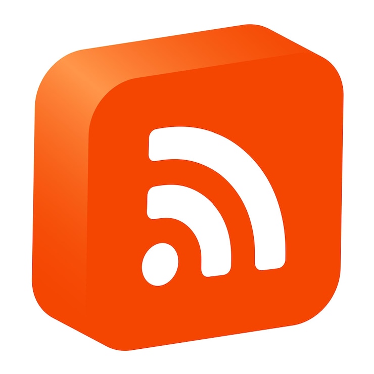 Vektor rss 3d vector logo social media logo