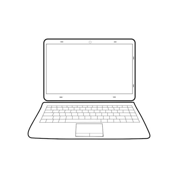 Ručně kreslený klipart notebooku, vektorový pack technologií, kliparty technologií, kliparty elektroniky, kliparty počítačů