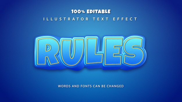 rules text style effect,editble text