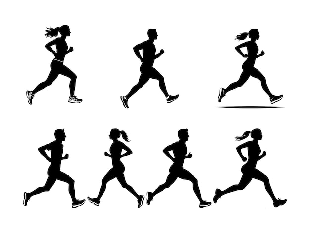 Runner Jogging Silhouette Fitness and Sports Art