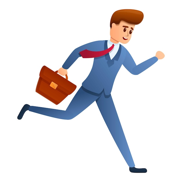 running businessman icon cartoon of running businessman vector icon for web design isolated on white background