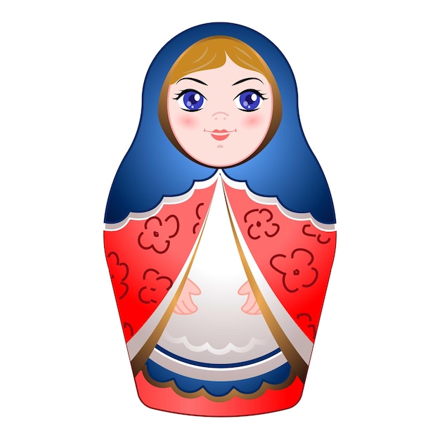 Russian nested doll icon Cartoon of russian nested doll vector icon for web design isolated on white background