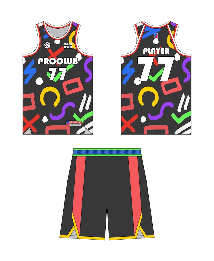 Vektor šablona basketbalového dresu, návrh mockupu basketbalové uniformy, vektorový návrh basketbalového dresu