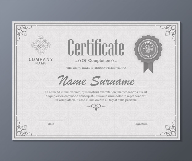 Šablona diplomu k certifikátu